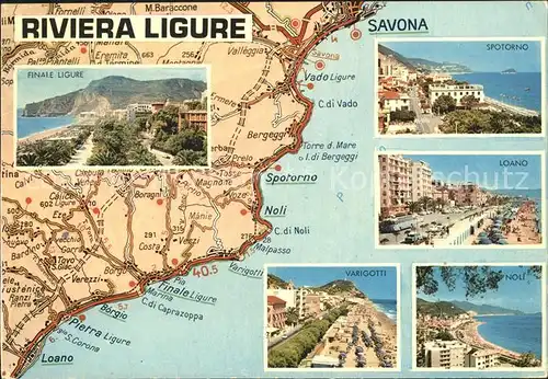 Savona Liguria Automobilclubkarte Spotorno Loano Vargotti Noli Kat. Savona