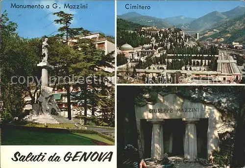 Genova Genua Liguria Cimitero Monumento G. Mazzini  Kat. Genova