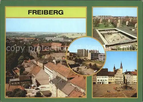 Freiberg Sachsen Schloss Freundenstein Hochhaeuser Wasserberg Obermarkt Petrikirche Kat. Freiberg