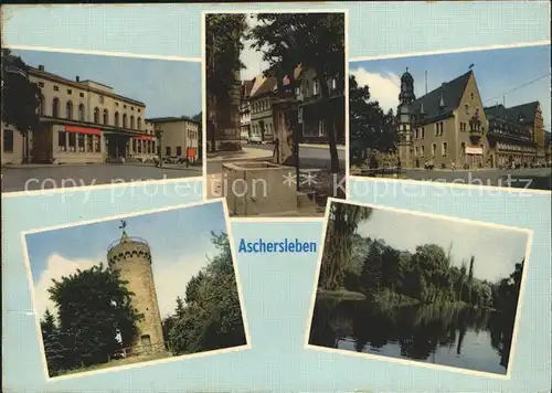 Aschersleben Turm Brunnen Gebaeude  Kat. Aschersleben