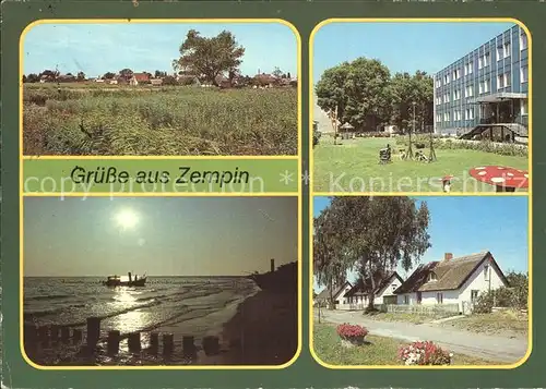 Zempin Achterwasser Peenestrasse Ferienzenturm Karl Marx Fischerboot  Kat. Zempin