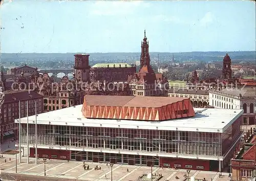 Dresden Blick von Kreuzkirche auf Kulturpalast Kat. Dresden Elbe