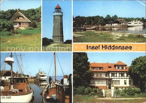 Insel Hiddensee Fischerhaus Leuchtturm Hafen Restaurant Dornbusch Kat. Insel Hiddensee