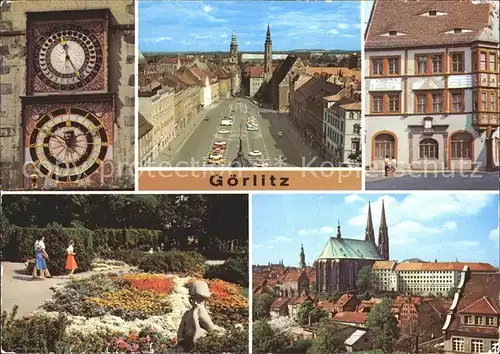 Goerlitz Sachsen Leninplatz Rathausuhren Friedenshoehe Kat. Goerlitz