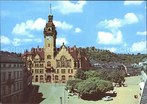 Waldheim Sachsen Rathaus und Platz der Befreiung Kat. Waldheim Sachsen