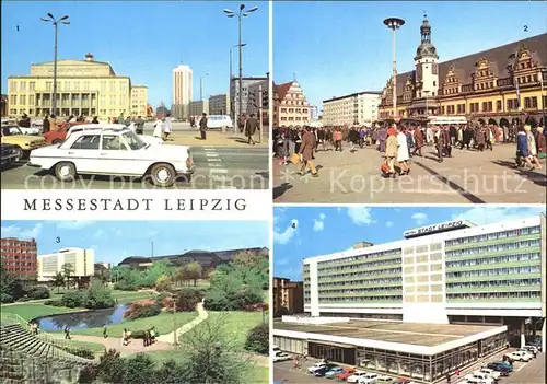 Leipzig Opernhaus Rathaus alte Waage am Markt Interhotel Stadt Leipzig Kat. Leipzig