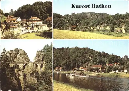 Rathen Saechsische Schweiz Basteibruecke Kat. Rathen Sachsen