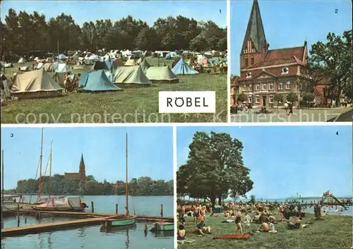 Roebel Mueritz Camping Strand Rathaus Kat. Roebel Mueritz