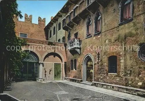 Verona Veneto Cortile della casa di Giulietta il balcone  Kat. Verona