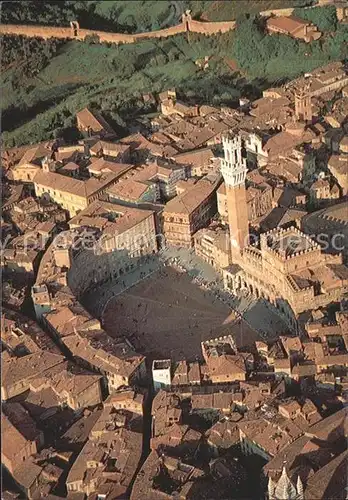 Siena Piazza del Campo e Palazzo Comunale Feld Platz und Palast Staedtischer Kat. Siena