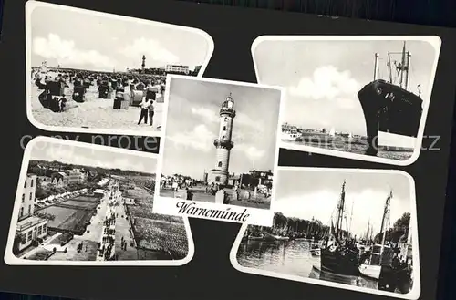 Warnemuende Ostseebad Hafen Strand Schiffe Kat. Rostock