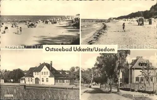 ueckeritz Usedom Strand Bahnhof Schule Kat. ueckeritz Usedom