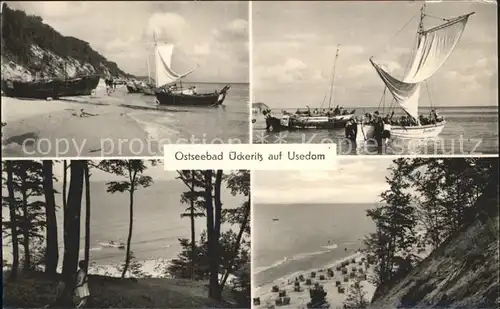 ueckeritz Usedom Strand Boote Hochufer Kat. ueckeritz Usedom