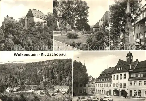 Wolkenstein Erzgebirge Schloss Karl Marx Platz Postmeilensaeule Kat. Wolkenstein