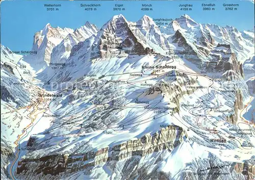 Jungfraujoch Panorama Scheidegg Moench Eiger Winter Kat. Jungfrau