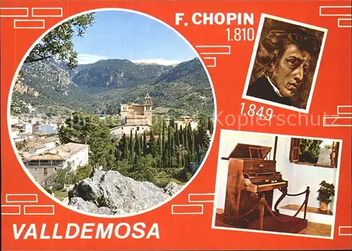 Valldemosa Mallorca Ortsansicht Klavier Chopin Kat. Valldemosa Mallorca