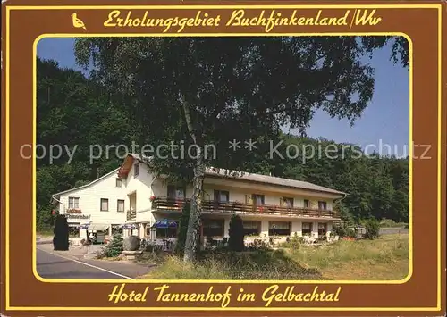 Dies Hotel Tannenhof Buchfinkenland Kat. Gackenbach