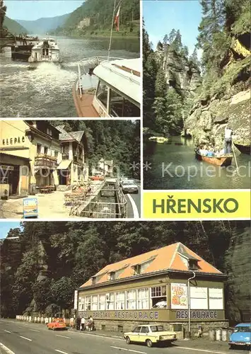 Hrensko Restaurant Klepac Hotel Pfistav Bootsfahrt Prebischtor  Kat. Herrnskretschen