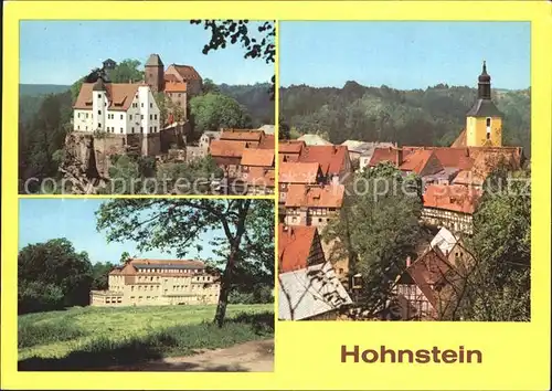 Hohnstein Saechsische Schweiz Blick zur Burg FDGB Erholungsheim Teilansicht Kat. Hohnstein