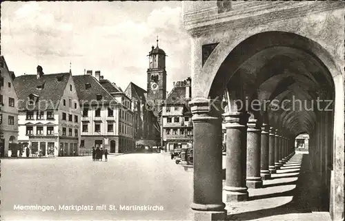Memmingen Marktplatz mit St Martinskirche Kat. Memmingen