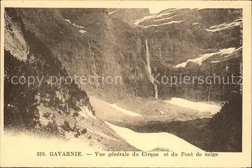 Gavarnie Hautes Pyrenees Le Cirque Pont de neige Felsenkessel Nationalpark Kat. Gavarnie