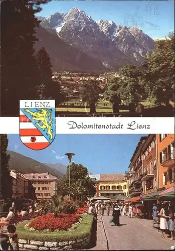 Lienz Tirol Panorama Dolomiten Fussgaengerzone Wappen Kat. Lienz
