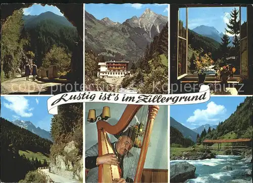 Mayrhofen Zillertal Tunnel Zillerklamm Gasthaus Zillergrund Brandberg Kolm Gruenberg Harfenspiel Braeualpe Kat. Mayrhofen
