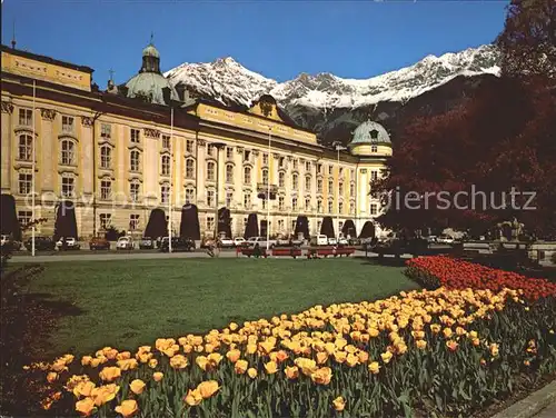 Innsbruck Hofburg mit Nordkette Tulpenbeet Kat. Innsbruck