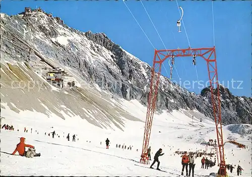 Zugspitze Sommer und Winterskilauf Schneefernerhaus Gipfelstation Huber Karte Nr 8429 Kat. Garmisch Partenkirchen