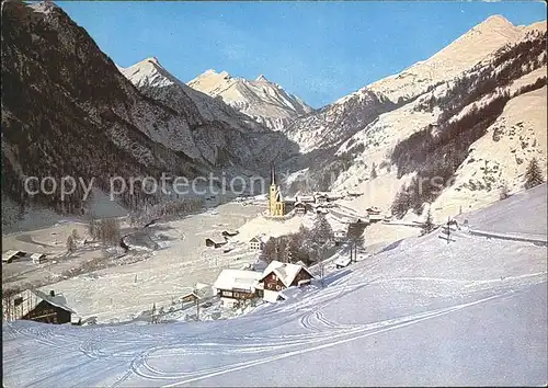 Heiligenblut Kaernten Gesamtansicht mit Grossglockner Winterpanorama Kat. Heiligenblut