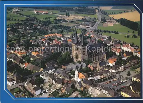 Xanten Stadtzentrum Kirche Roemisches Amphitheater Fliegeraufnahme Kat. Xanten