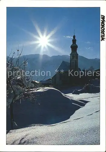 Oberau Tirol Winterpanorama Kirche Kat. Wildschoenau