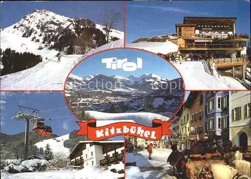 Kitzbuehel Tirol Schizentrum Wintersportplatz Hahnenkamm Bergbahn Bergrestaurant Kutschfahrten Kat. Kitzbuehel