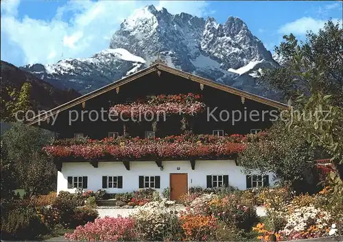 Koessen Tirol Hof im Blumenschmuck Alpen Kat. Koessen