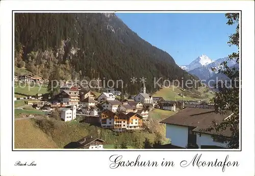 Gaschurn Vorarlberg Gesamtansicht mit Valluela Montafon Kat. Gaschurn