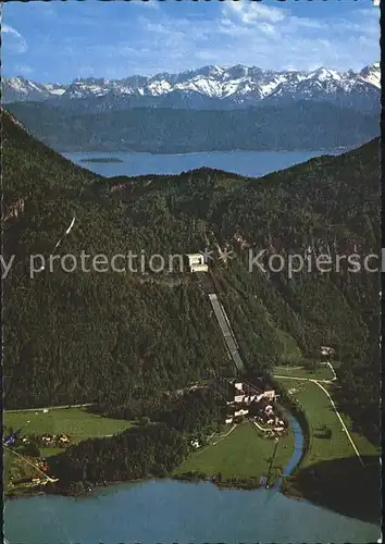 Walchensee Kraftwerk Bayerische Alpen Tiroler Alpen Kochelsee Altjoch Fliegeraufnahme Kat. Kochel a.See