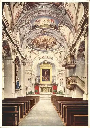 Tegernsee Schlosskirche ehem. Benediktinerabtei Gemaelde von HG Asam Kat. Tegernsee