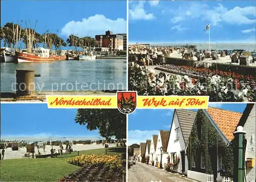 Wyk Foehr Hafen Strand Haeuserpartie Nordseeheilbad Kat. Wyk auf Foehr