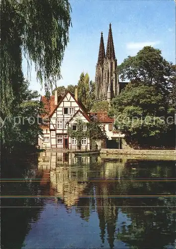 Soest Arnsberg Muehle am grossen Teich mit Wiesenkirche / Soest /Soest LKR