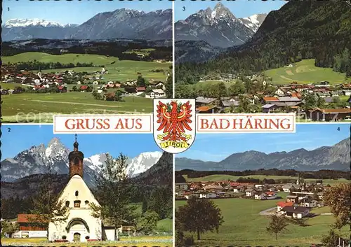 Bad Haering Tirol Gesamtansicht gegen Rofangebirge Antoniuskapelle Kaisergebirge Kat. Bad Haering