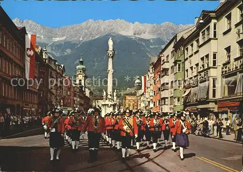 Innsbruck Olympiastadt Maria Theresien Strasse gegen Nordkette Stadtmusikkapelle Wilten Kat. Innsbruck