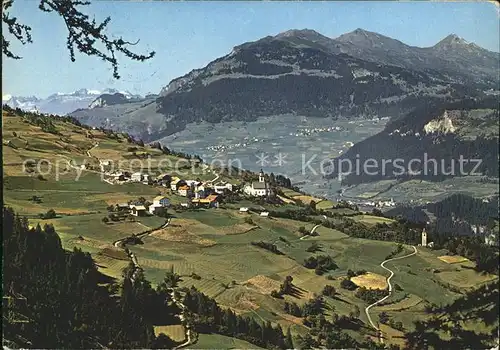 Mon Panorama Blick gegen Alvaschein Obervaz und Staetzerhorn Kat. Mon