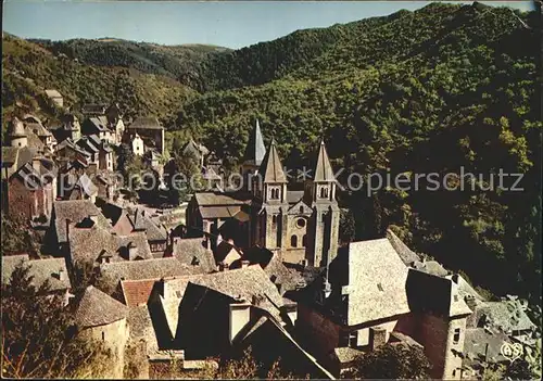 Conques Aveyron Vue generale Eglise Kat. Conques