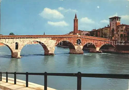 Verona Veneto Il Ponte della Pietra Bruecke Kat. Verona
