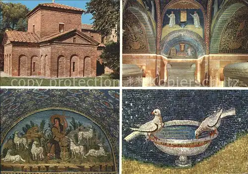 Ravenna Italia Mausoleo di Galla Placidia Il Buon Pastore Interno Colombe Mosaik Kat. Ravenna