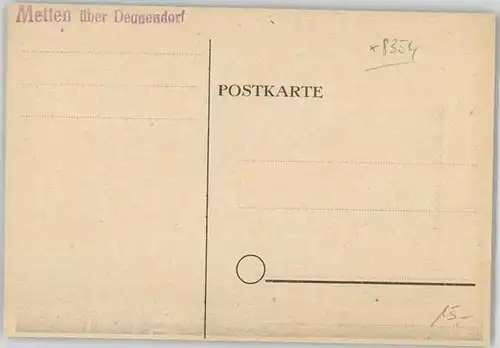 Metten Donau Metten Niederbayern  ungelaufen ca. 1920 / Metten /Deggendorf LKR