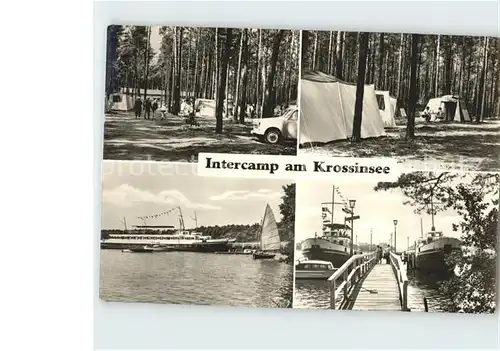 Berlin Intercamp am Krossinsee Fahrgastschiff Anlegestelle Kat. Berlin