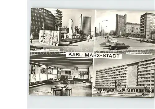 Karl Marx Stadt Karl Marx Allee Lobgedichte Interhotel Kongress Karl Marx Gedenkstaette und Monument Kat. Chemnitz