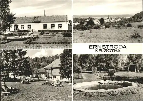 Ernstroda Konsum Einkaufszentrum Panorama FDGB Erholungsheim Otto Heller Springbrunnen Kat. Ernstroda