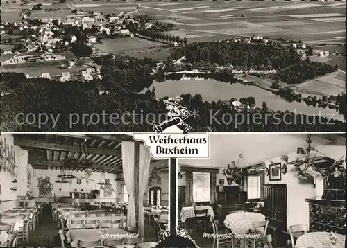 Buxheim Memmingen Panorama Bade und Campingplatz Schwabenhalle Weiherhaus Gaststaette Kat. Buxheim